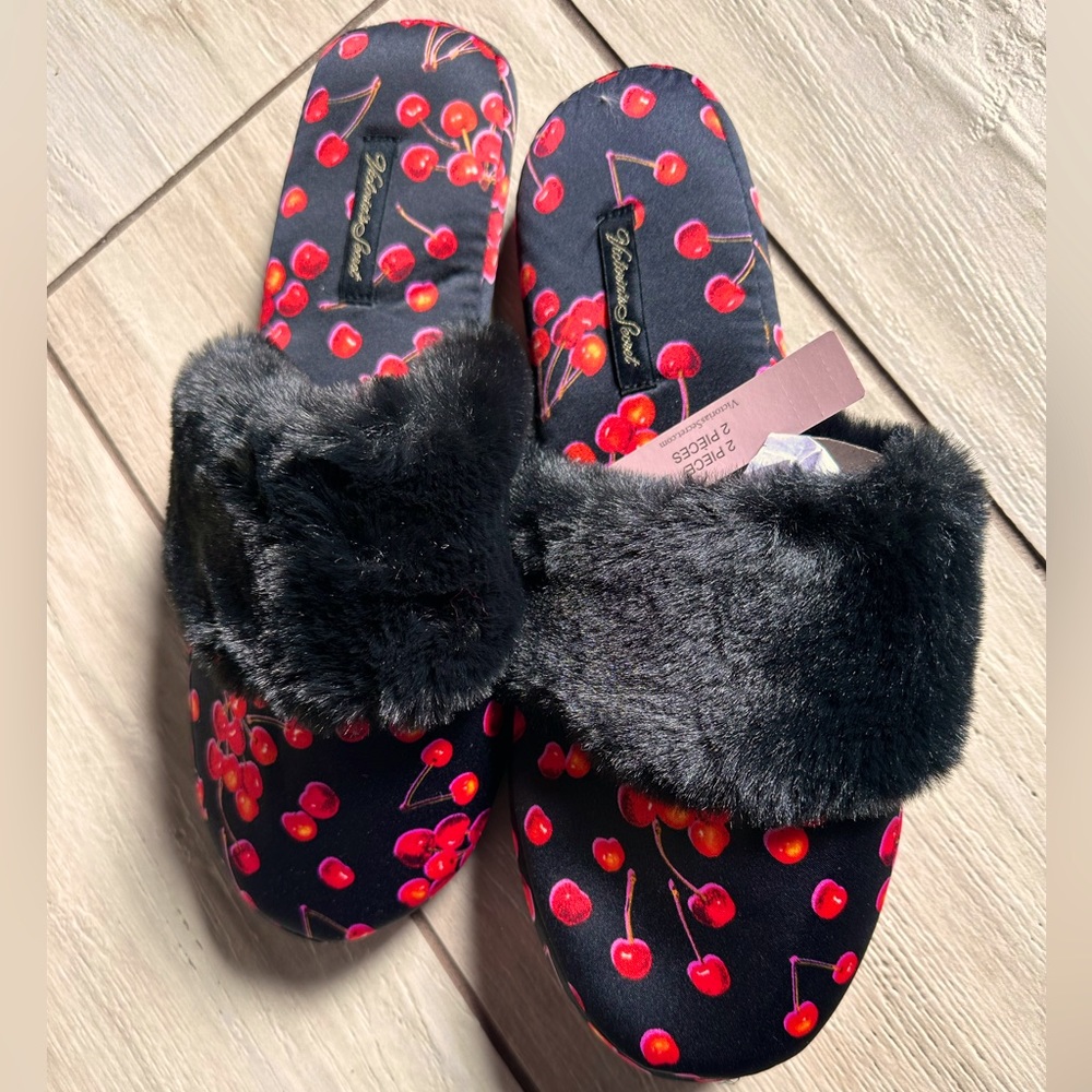 Victoria’s Secret House shoes with cherries